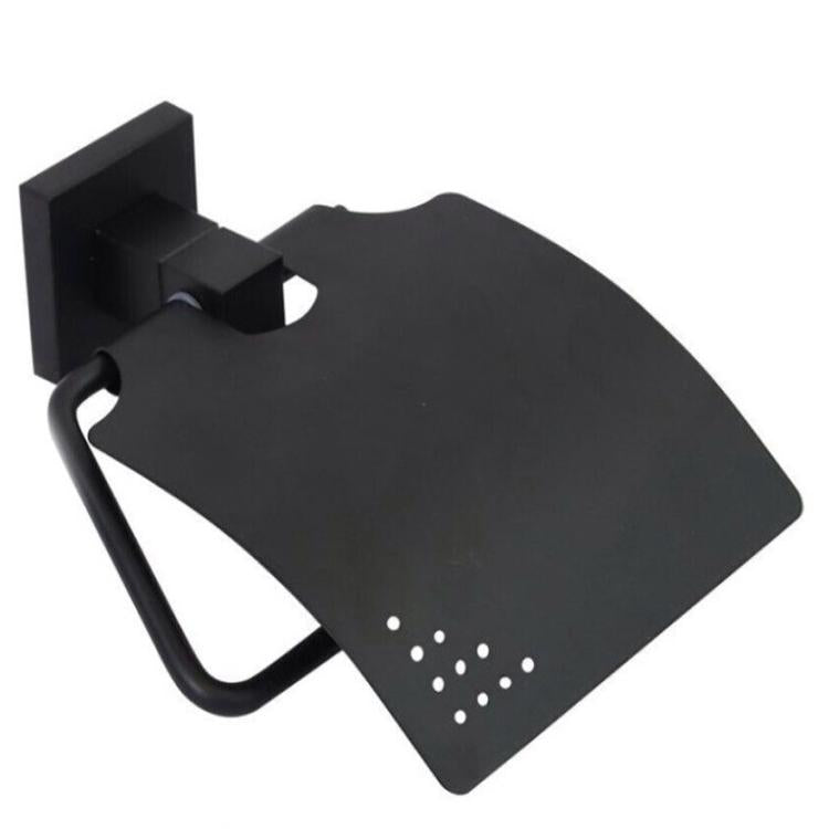Porta Rotolo Carta Igienica A Muro Parete Con Coperchio Basculante Acciaio Nero
