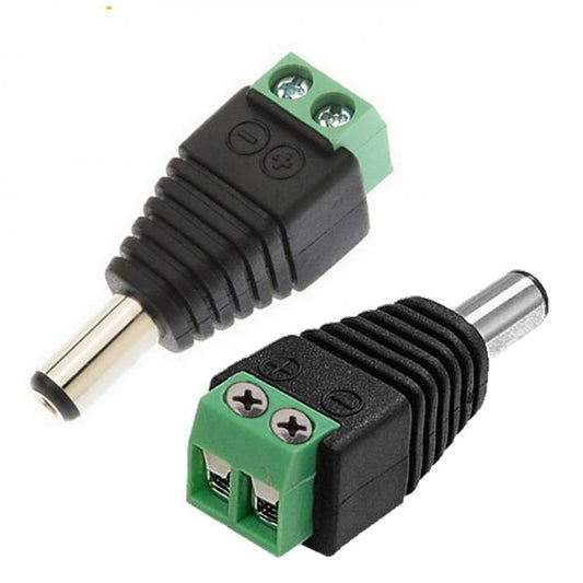 10pz CONNETTORE CONNETTORI SPINOTTO ALIMENTAZIONE MASCHIO A VITE TELECAMERE/LED