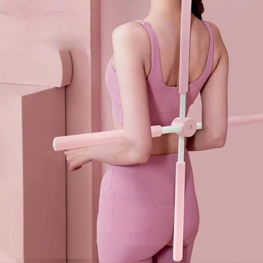 Bastone Correttore Posturale Yoga Stick Attrezzo Postura Colonna Fascia Schiena Rosa
