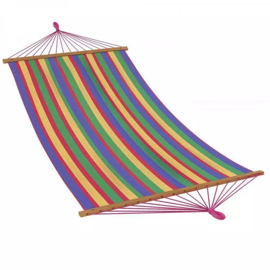 Amaca Classica Cotone 80x200 Da Giardino Campeggio Sostegno Asse Legno E Tessuto