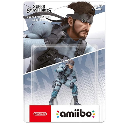 Amiibo Super Smash Bros - Snake Figure N.75 Mgs Nintendo Switch Da Collezione