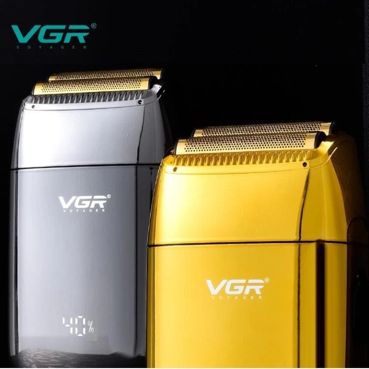 VGR V-399 Rasoio Barba Elettrico Ricaricabile Professionale 2 Lame e Display Led