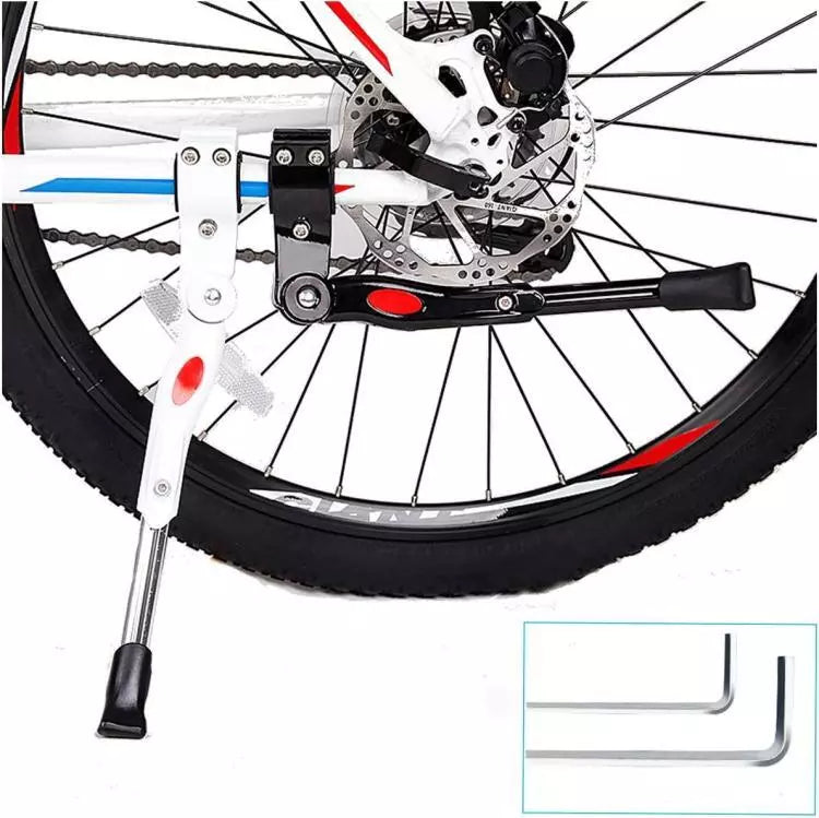 Cavalletto Bici Regolabile Supporto Laterale Mtb Bicicletta 24"/26"/27" (Nero)