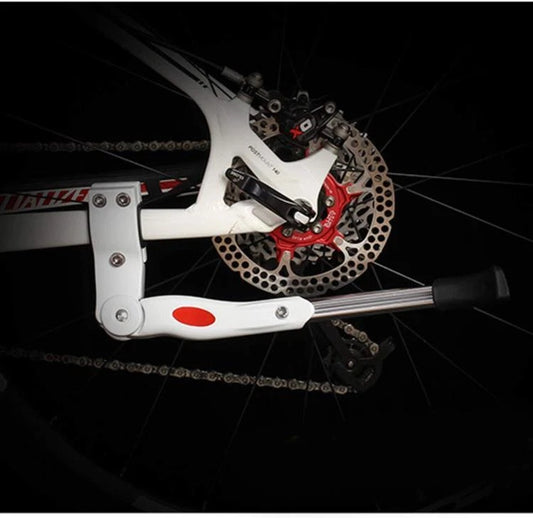Cavalletto Bici Regolabile Supporto Laterale Mtb Bicicletta 24"/26"/27" (Bianco)