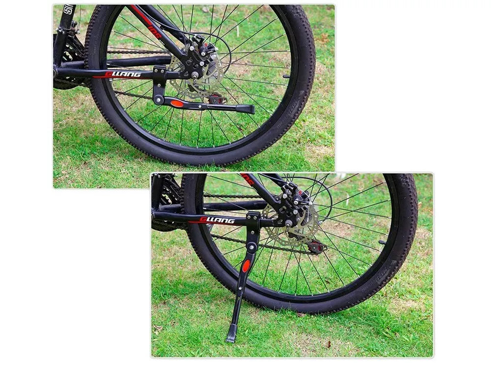Cavalletto Bici Regolabile Supporto Laterale Mtb Bicicletta 24"/26"/27" (Nero)