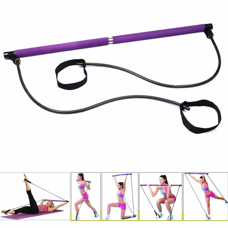 ATTREZZO ELASTICO LONG BARRA RESISTENZA CORDA ESERCIZI BRACCIA PILATES YOGA NERO