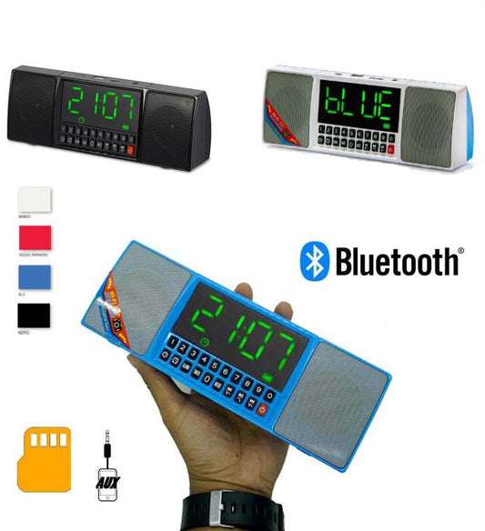 CASSA SPEAKER BLUETOOTH DISPLAY VIVAVOCE TELEFONO USB SD MP3 RADIO FM SMARTPHONE