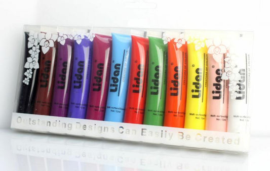 Kit Completo 12 Colori Acrilici Per Micropittura Nail Art Ricostruzione Unghie