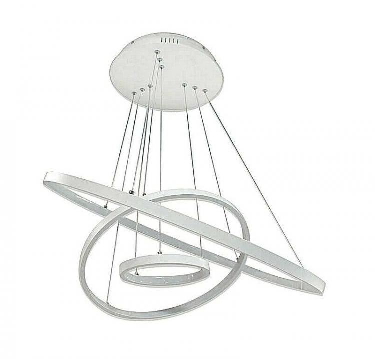 Lampadario Cerchi Soffitto Led A Sospensione Regolabile 48W 3000K/Bianco Caldo