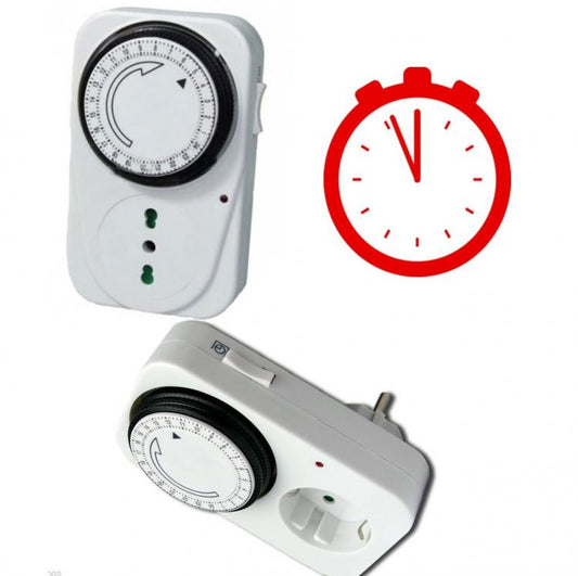 Timer 24 Ore Presa Con Orologio Temporizzatore Programma Clock Tempo Spina Luce