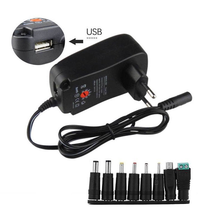 ALIMENTATORE UNIVERSALE CARICABATTERIE PC NOTEBOOK 30W 3v-4.5v-6v-7.5v-9-12v USB