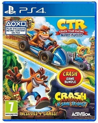 BUNDLE CRASH BANDICOOT N SANE TRILOGY + CTR TEAM RACING PS4 2 DISCHI ITALIANO EU
