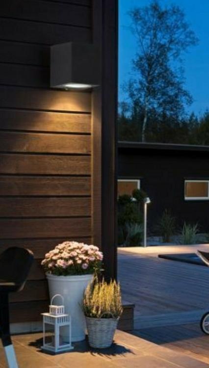 APPLIQUE PER ESTERNO LED LAMPADA GIARDINO ATTACCO GU10 MURO FARETTO IP65/NERO