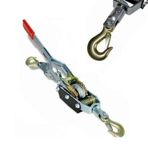 Paranco Verricello Argano Manuale Gancio Traino 2T 2000 Kg Fune Cavo Acciaio