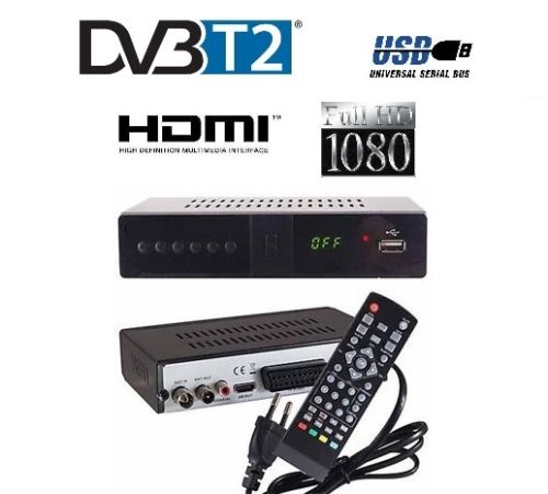 DECODER DIGITALE TERRESTRE RICEVITORE DVB-T2/T FULL HD SCART USB HDMI MPEG4 JPEG