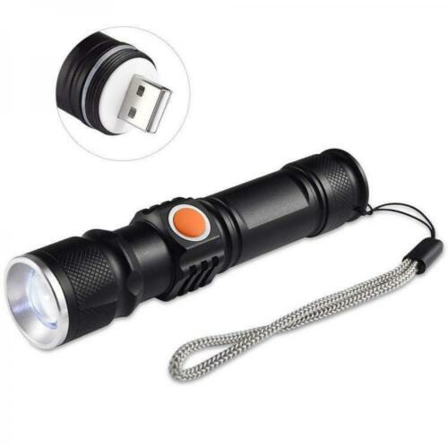 Mini Torcia Tattica Militare Cree Luce Led T6 Xenon Zoom Ricaricabile Usb Caccia