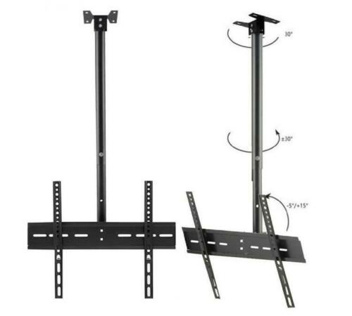 Staffa Soffitto Supporto Per Tv Braccio Regolabile Tetto Led 26"-32"-40"-55"-60"