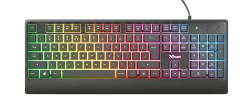 Kit Tappetino Mousepad Gaming Mouse Xxl+Tastiera Trust Ziva Led Pc Illuminata