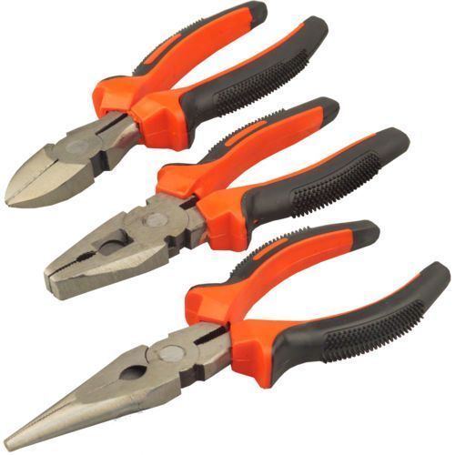 Kit Set 3 Pinze Lavoro Pinza Punta Tronchese Tonchesa Kit Attrezzi Professionali