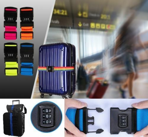 CINTURA CON LUCCHETTO COMBINAZIONE PER VALIGIA TROLLEY VIAGGIO BAGAGLIO PASSWORD