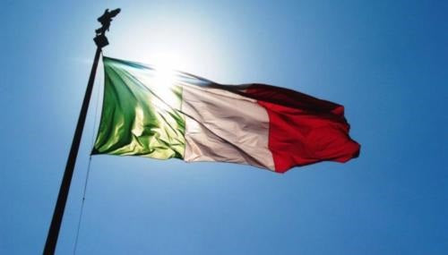 BANDIERA ITALIA CON ASOLA PER ASTA TRICOLORE ITALIANA GRANDE 150X250CM GIGANTE