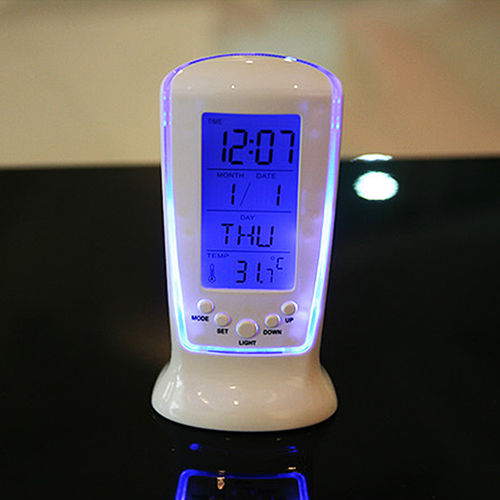 Sveglia Digitale Orologio Temperatura Data Allarme Da Casa Illuminata Led Camera