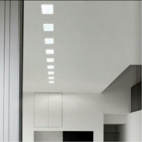 Porta Faretto In Gesso Attacco Lampada Gu10 Quadrato Led Controsoffitto Vetro