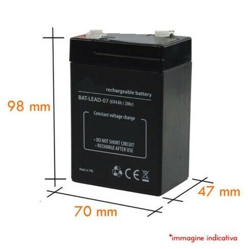 Trustech 2 X Batteria Ermetica Piombo 6V 4Ah 4,5Ah Ricaricabile Auto Peg Perego