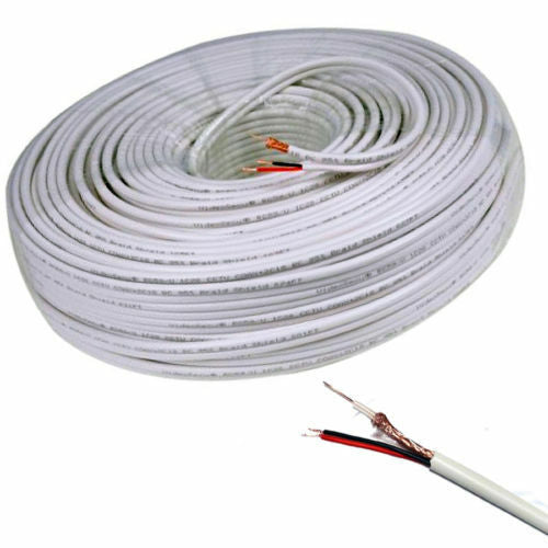 CAVO VIDEO 200m METRI RG59+ALIMENTAZIONE PER TELECAMERA BALUN VIDEOSORVEGLIANZA
