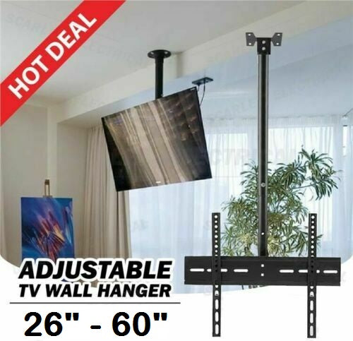 Staffa Soffitto Supporto Per Tv Braccio Regolabile Tetto Led 26"-32"-40"-55"-60"