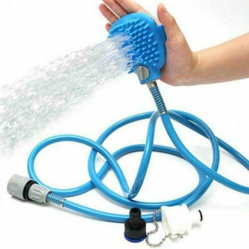 Tubo Spazzola Lavaggio Cane Gatto Doccia Silicone Giardino Toelettatura Toilette
