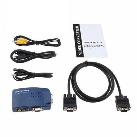 CONVERTITORE DA VGA A RCA S-VIDEO BNC SCART PC COMPUTER NOTEBOOK ADATTATORE DVR