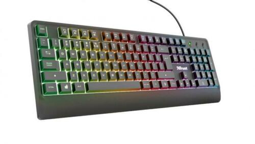 Kit Tappetino Mousepad Gaming Mouse Xxl+Tastiera Trust Ziva Led Pc Illuminata