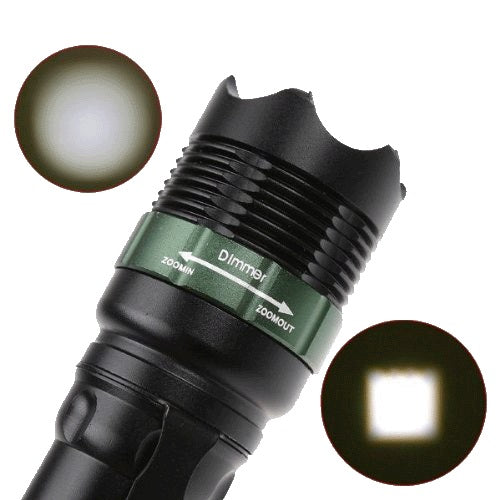Torcia 100000 Lumen Tattica Militare Led Batteria Ricaricabile Zoom Metallo Mini