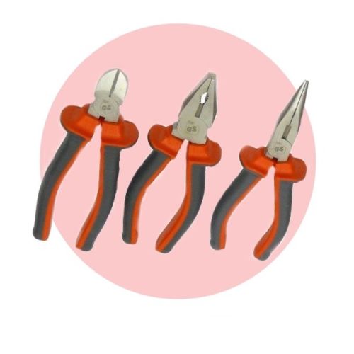 Kit Set 3 Pinze Lavoro Pinza Punta Tronchese Tonchesa Kit Attrezzi Professionali
