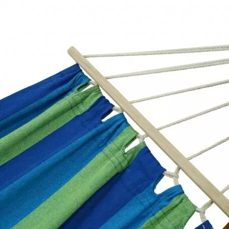 Amaca Classica Cotone 80x200 Da Giardino Campeggio Sostegno Asse Legno E Tessuto
