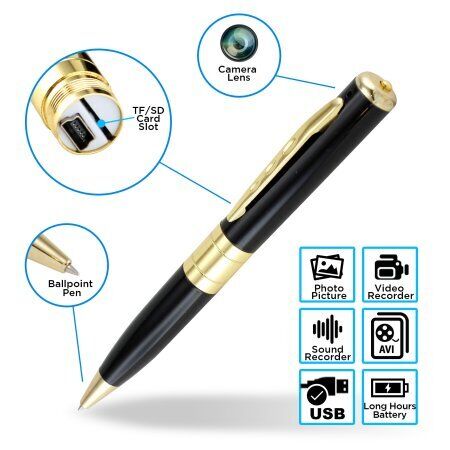 Penna Con Telecamera Videocamera E Registratore Micro Camera Hd Pen Cam
