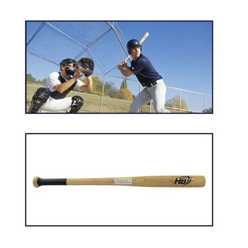 Hb Sport Mazza Da Baseball Softball Legno (60Cm) 24" Resistente Adulti E Bambini