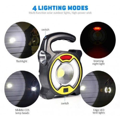 Faro Lampada Portatile Led Cob Ricaricabile Batteria Esterno Da Lavoro Campeggio