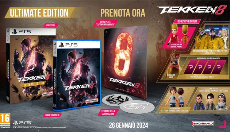 Tekken 8 Ultimate Edition (Steelbook Edition) Ps5 Gioco Playstation 5 Eu Ita