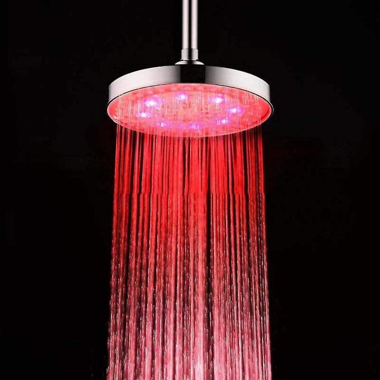 Soffione Doccia Con Led Multicolor Trasparente Cromoterapia Bagno | 22Cm-Rotondo