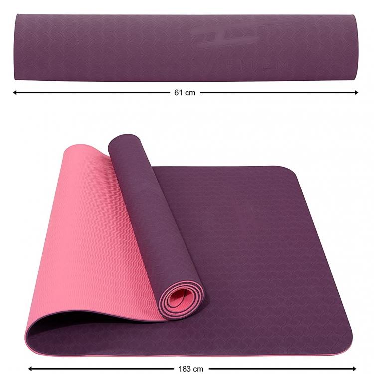 Tappetino Pilates Tappeto Yoga Materassino Fitness Gomma Tpe 6mm Bicolore Verde