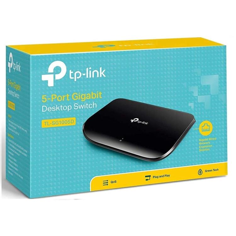 Tplink Hub Switch 5 Porte 10/100/1000 Tl-Sg1005D Plug& Play Pc Computer Laptop