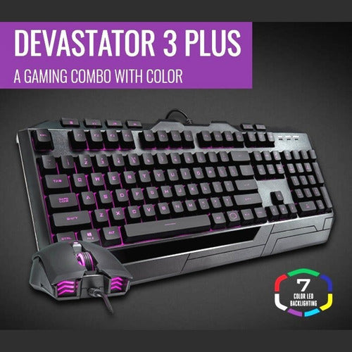 COOLER MASTER DEVASTATOR 3 PLUS KIT TASTIERA MECCANICA MOUSE GAMING LED RGB USB