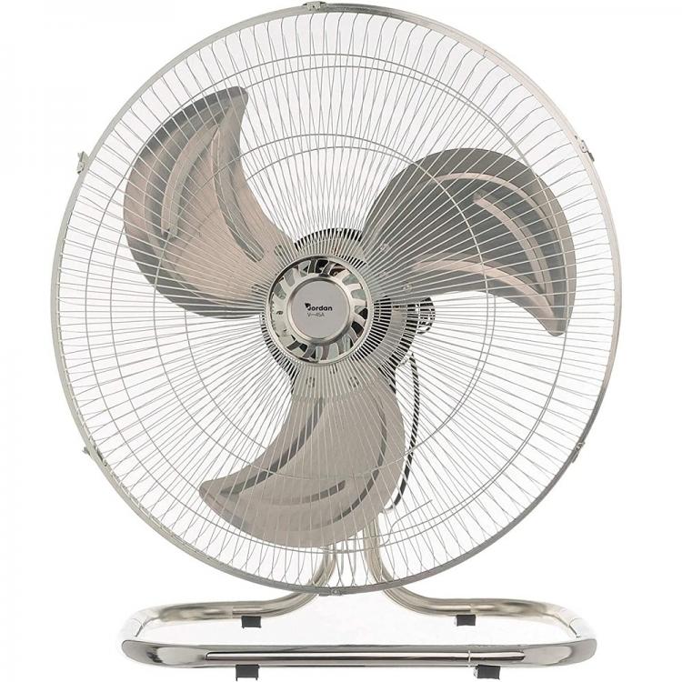 Ventilatore 3In1 A Piantana Tavolo Parete Acciaio Cromato Base Tonda 60W Ø 52Cm
