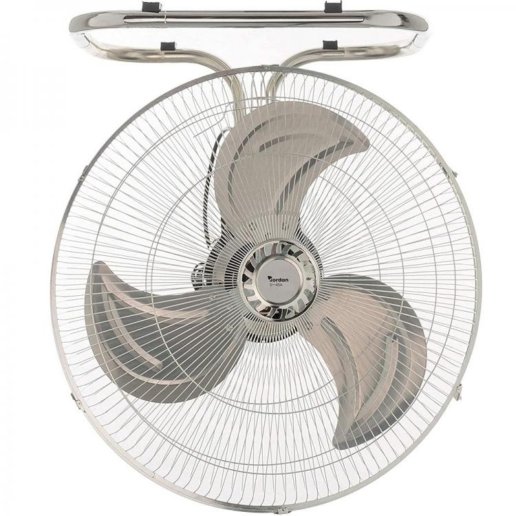 Ventilatore 3In1 A Piantana Tavolo Parete Acciaio Cromato Base Tonda 60W Ø 52Cm