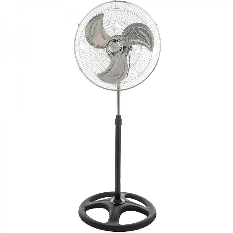 Ventilatore 3In1 A Piantana Tavolo Parete Acciaio Cromato Base Tonda 60W Ø 52Cm