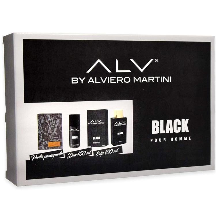 Alviero Martini Cofanetto Black Eau de parfum 100ml +Deodorante+ Portapassaporto