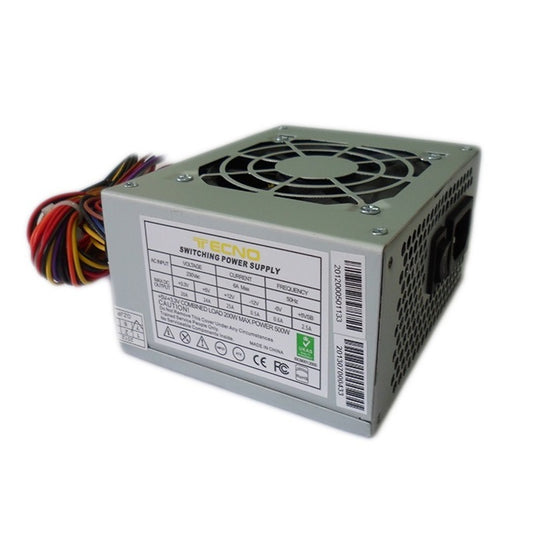 Tecno Alimentatore Computer Pc Micro Atx500W Silver Big Fan 8Cm Bulk Argento