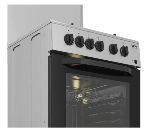 BEKO CUCINA A GAS 4 BRUCIATORI FORNO ELETTRICO 54LT 50x50 SILVER CSS42014FS
